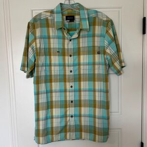 Marmot Innesdale Short Sleeve Plaid Shirt Men's Sz Large Performance‎ Hiking EUC
